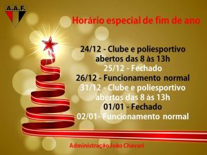 Confira o horário especial de funcionamento do clube