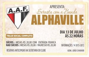 Dia 13 de julho tem Seresta na A.A.Ferroviária Botucatu