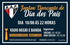 Garanta seu convite antecipado para o Jantar Dançante de Dia dos Pais