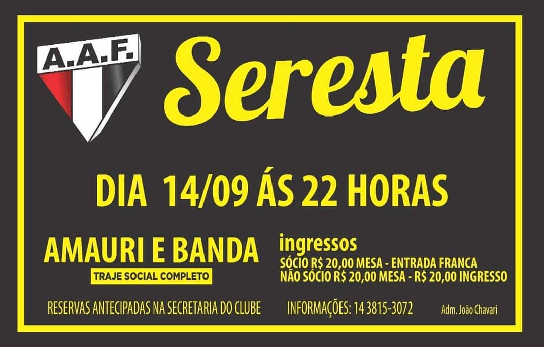 Seresta de Setembro terá Amauri e Banda na AAF