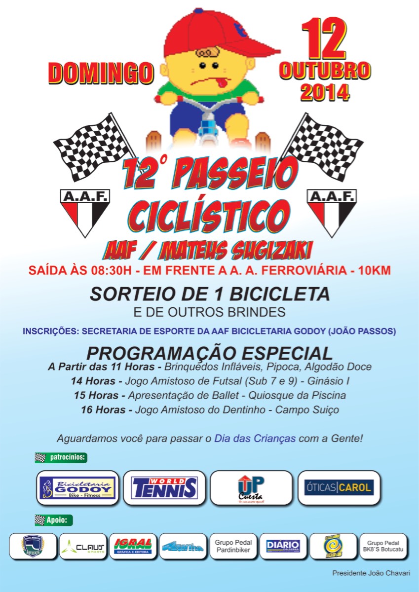 AAF PASSEIO CICLISTICO 2014 AAF promove atividades especiais para o Dia das Crianças