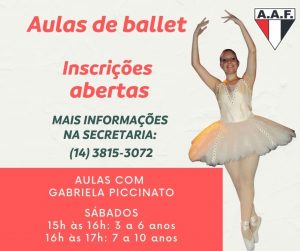 Abertas inscrições para aulas de ballet na AAF
