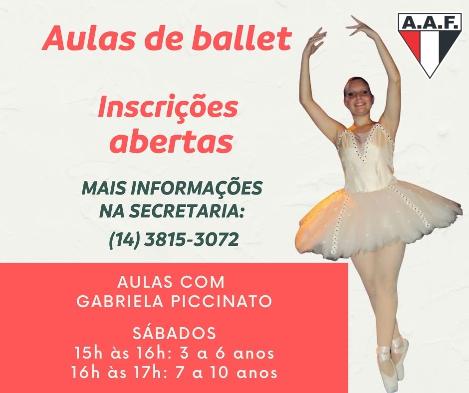 Abertas inscrições para aulas de ballet na AAF