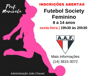 Inscrições abertas para aulas de Futebol Society Feminino na Ferroviária