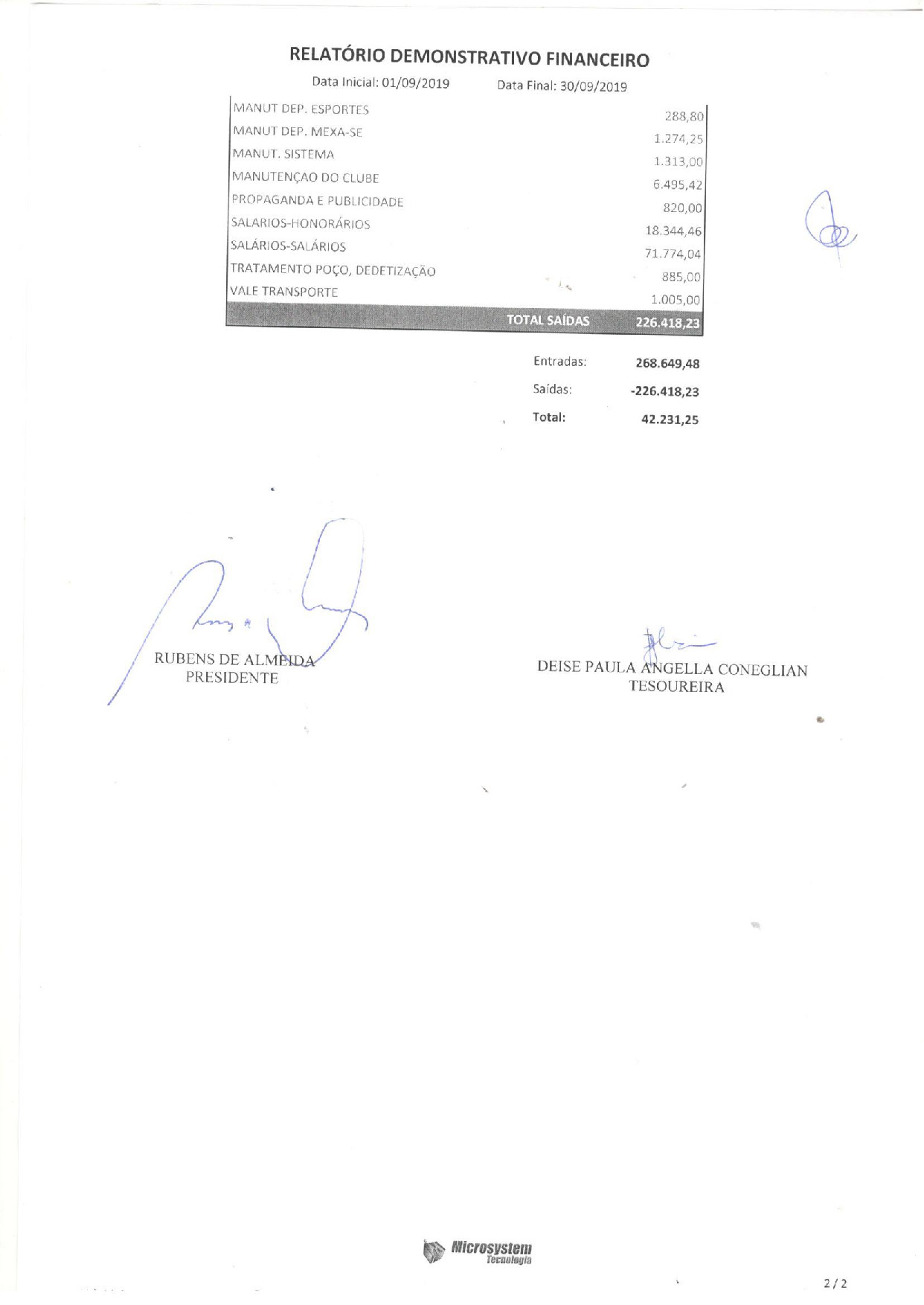 DEMONSTRATIVO 09 2019 1 p002 BALANCETE SETEMBRO