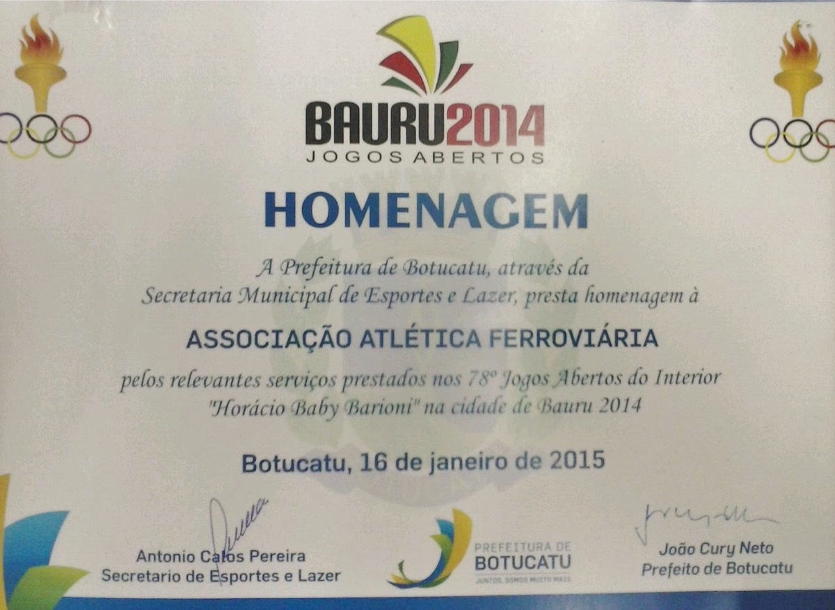 IMG 20150121 WA0000 AAF Botucatu recebe homenagem prestada pela Prefeitura Municipal