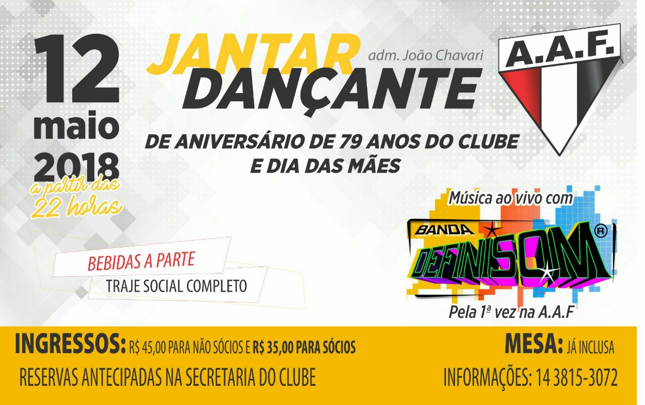 AAF promove Jantar Dançante de Aniversário e Dia das Mães
