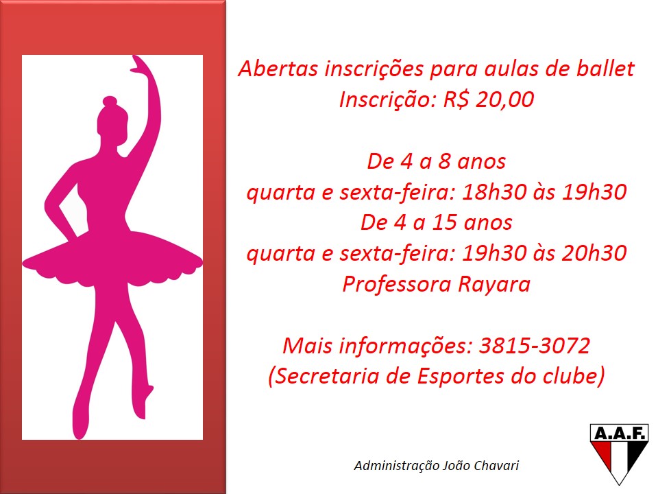 ballet 2 Abertas inscrições para aulas de ballet de 4 a 15 anos