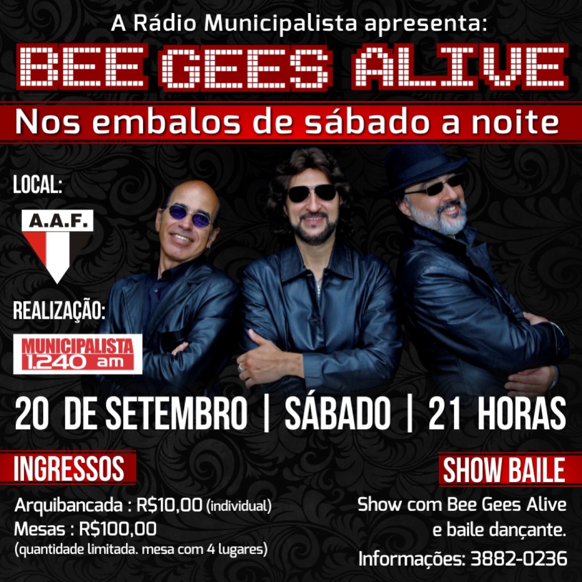 bee gees FACE Dia 20 de setembro terá show com Bee Gees Alive na Ferroviária