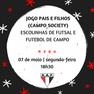 Jogo Pais e Filhos será realizado no dia 7 de maio