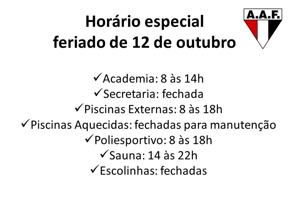 Confira o horário especial de funcionamento no feriado