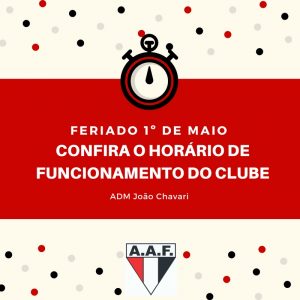 Confira o horário de funcionamento do clube no feriado de 1º de maio