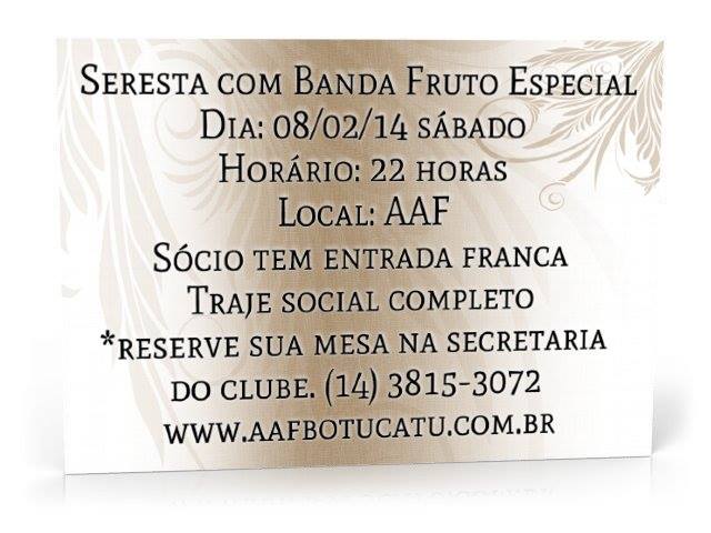 seresta banner2 Sábado, 8 de fevereiro, tem Seresta na A.A.Ferroviária