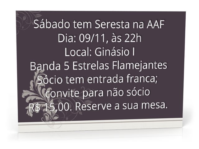 seresta3 Sábado tem Seresta na AAF!