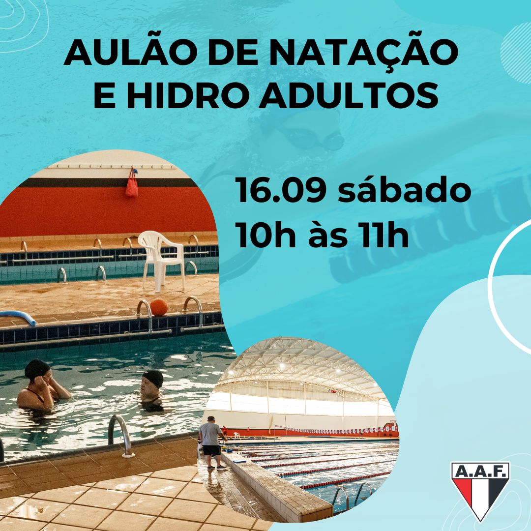 aulao de natacao 4 1 Dia 16 de setembro tem Aulão de Natação e Hidro Adulto na AAF