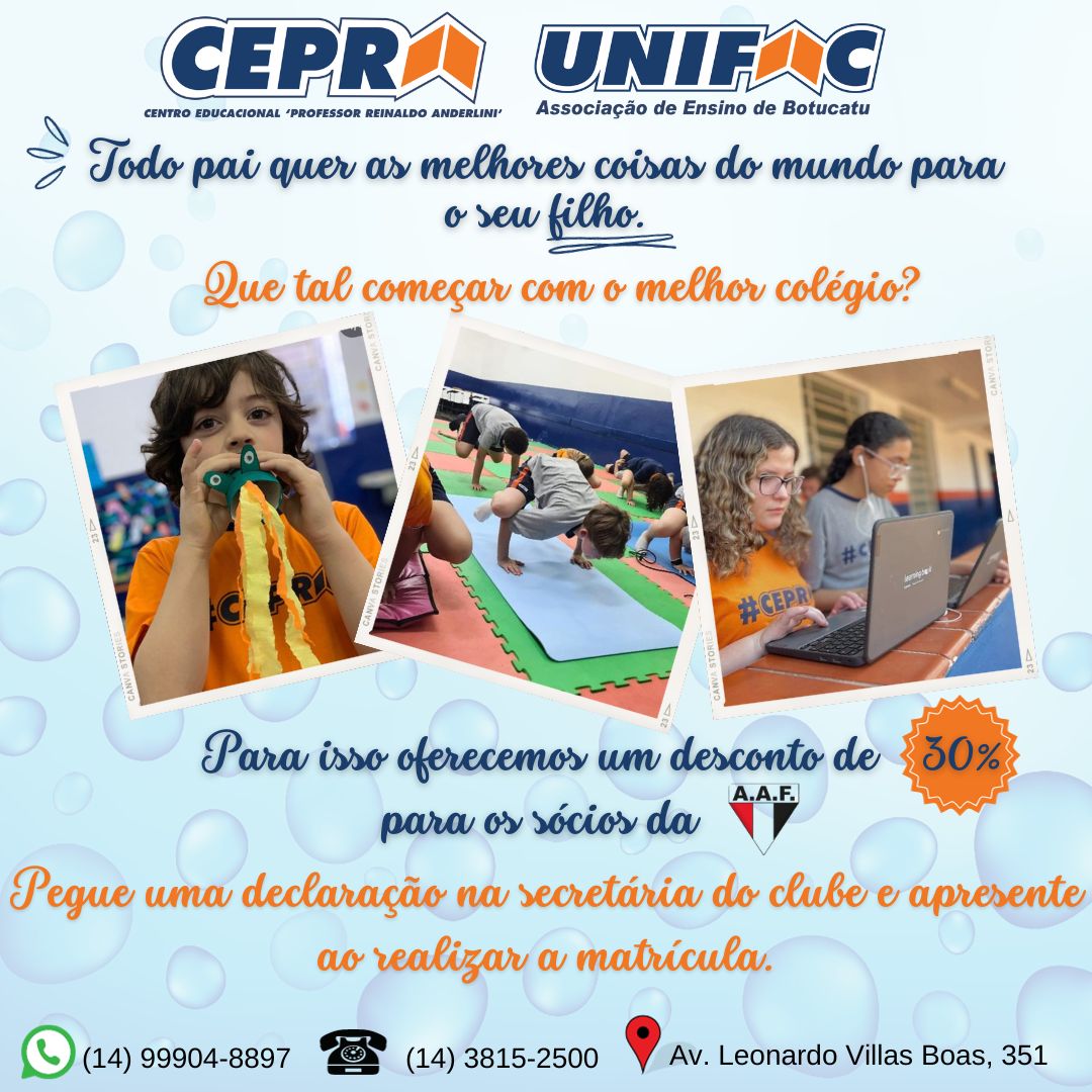 WhatsApp Image 2023 11 28 at 17.14.30 Dia 3 de dezembro tem Manhã Especial para associados e alunos do Cepra na AAF