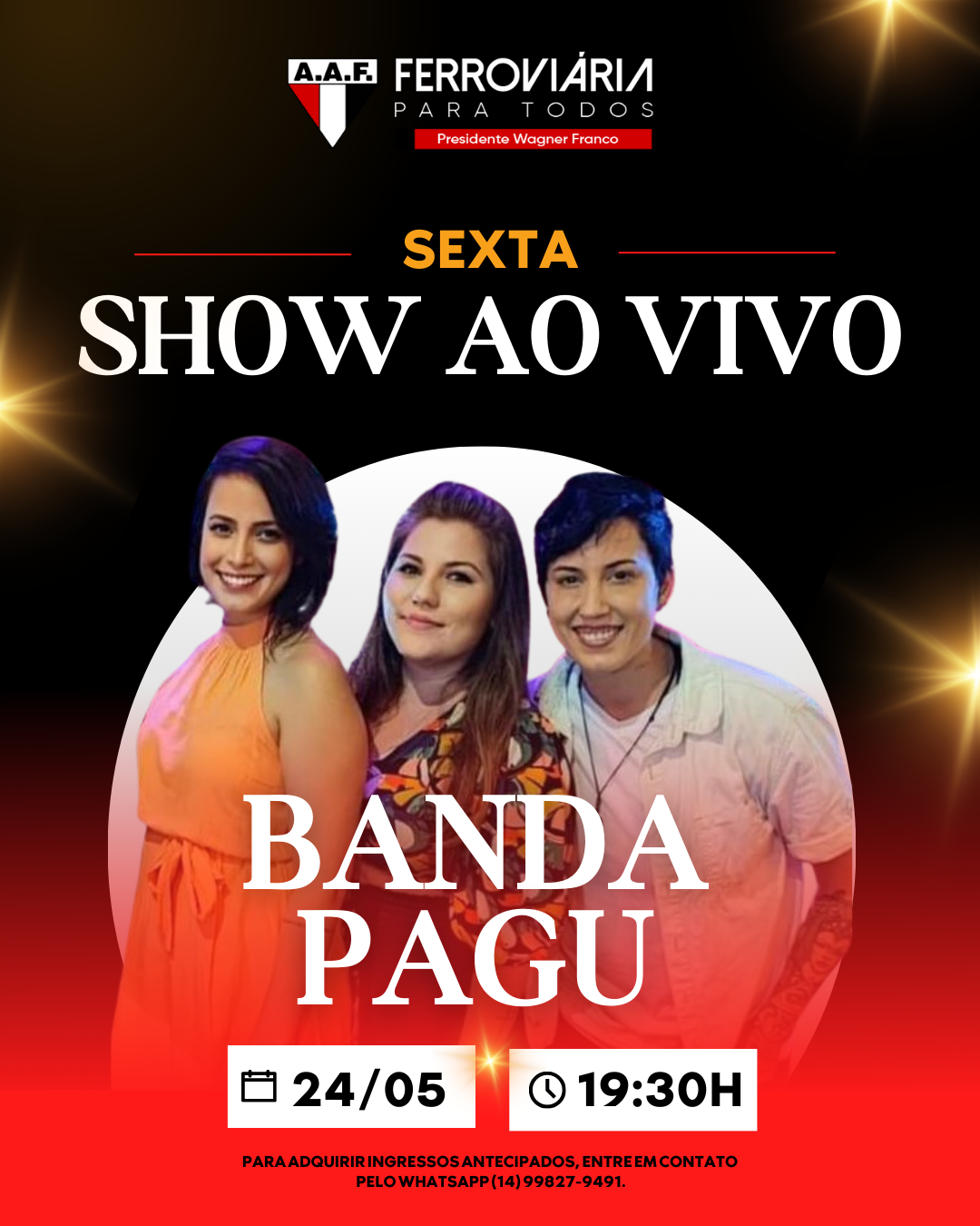 show banda pagu Sexta é dia de música ao vivo na AAF