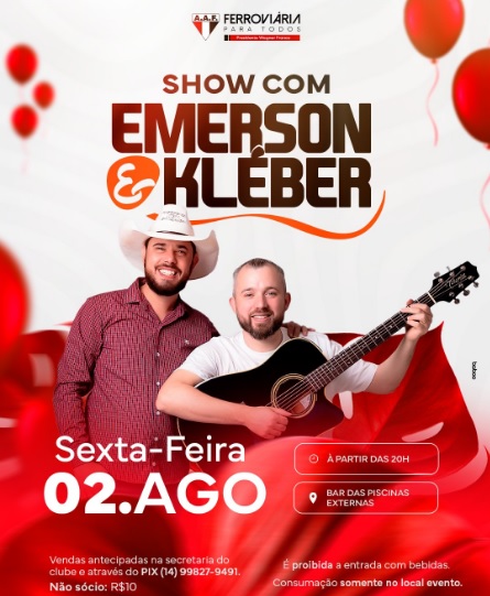 Emerson e Kleber Show sertanejo pra começar o mês de agosto na AAF