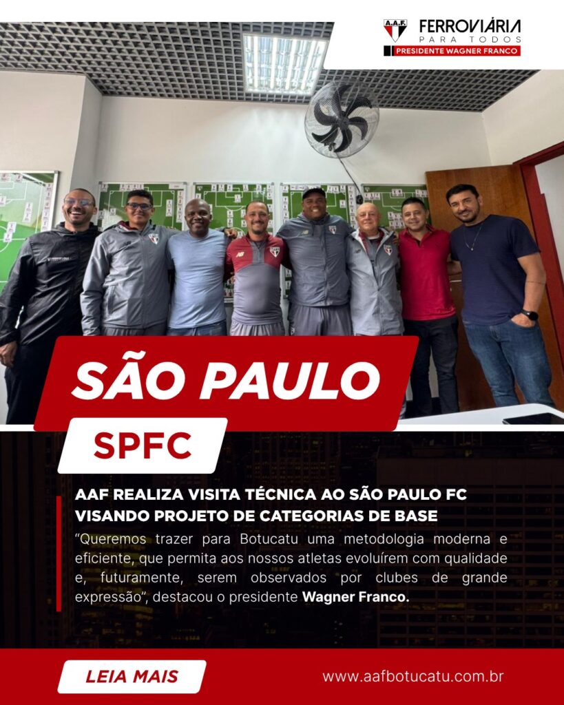 1 de novembro 1 AAF realiza visita técnica ao São Paulo FC para fortalecer projeto de categorias de base