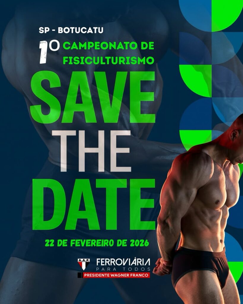 3 de outubro 1 AAF anuncia 1º Campeonato de Fisiculturismo da Ferroviária para 22 de fevereiro de 2026