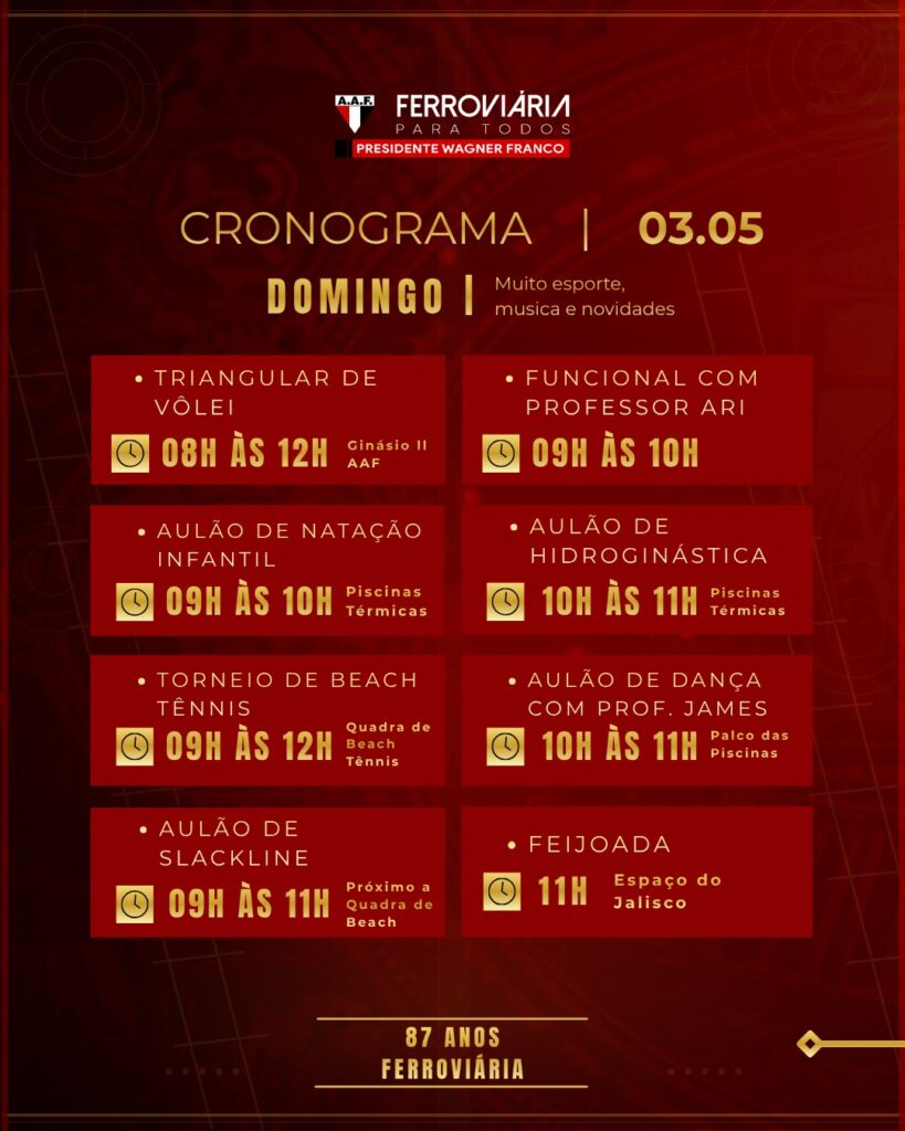 WhatsApp Image 2026 04 27 at 17.48.52 AAF celebra 87 anos com fim de semana histórico de esporte e cultura
