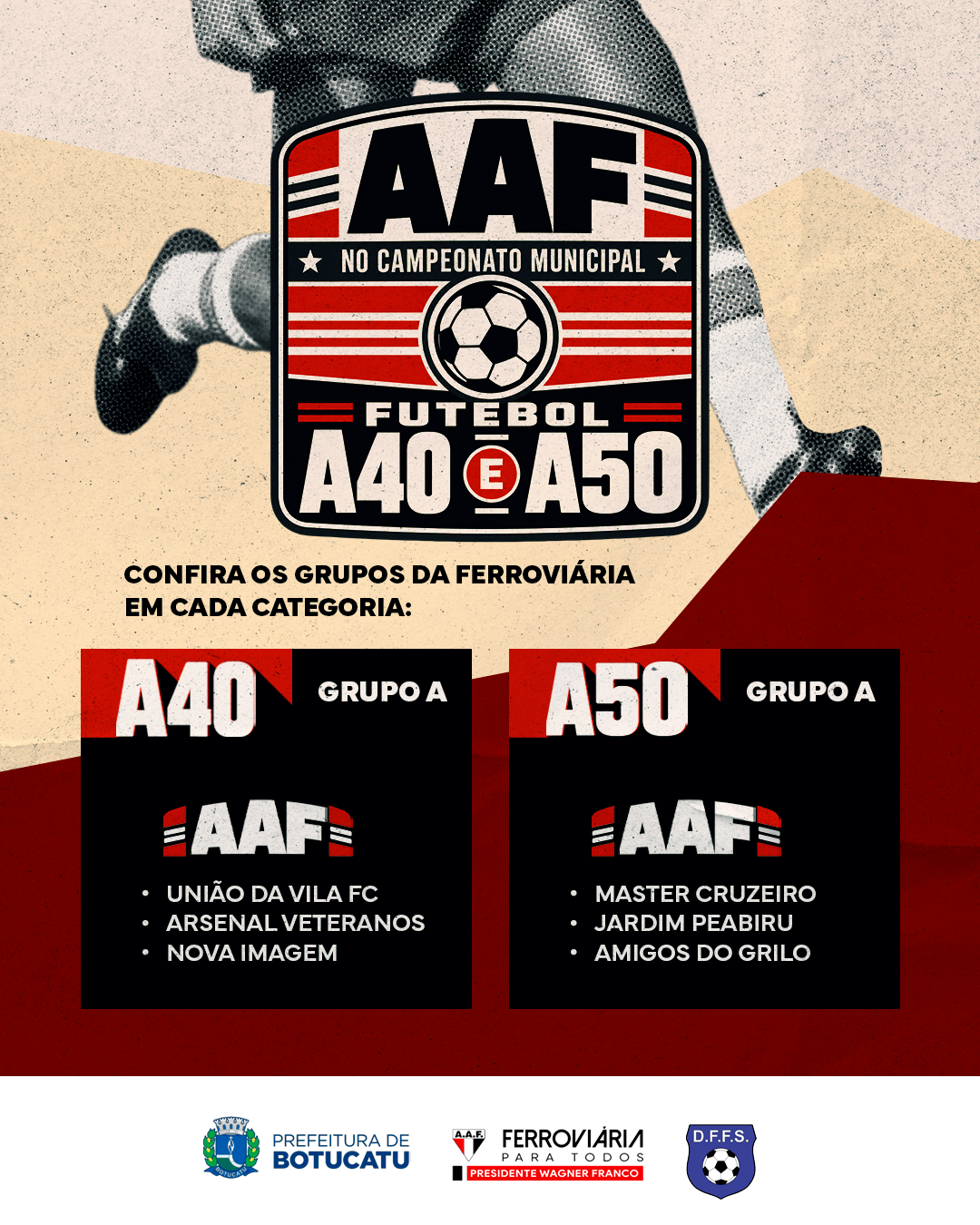 feed 1 AAF disputa Campeonato Municipal de Futebol nas categorias A40 e A50 com jogos no Estádio Acrísio Paes Cruz